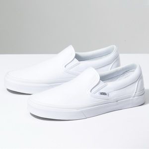 White Slip On Vans